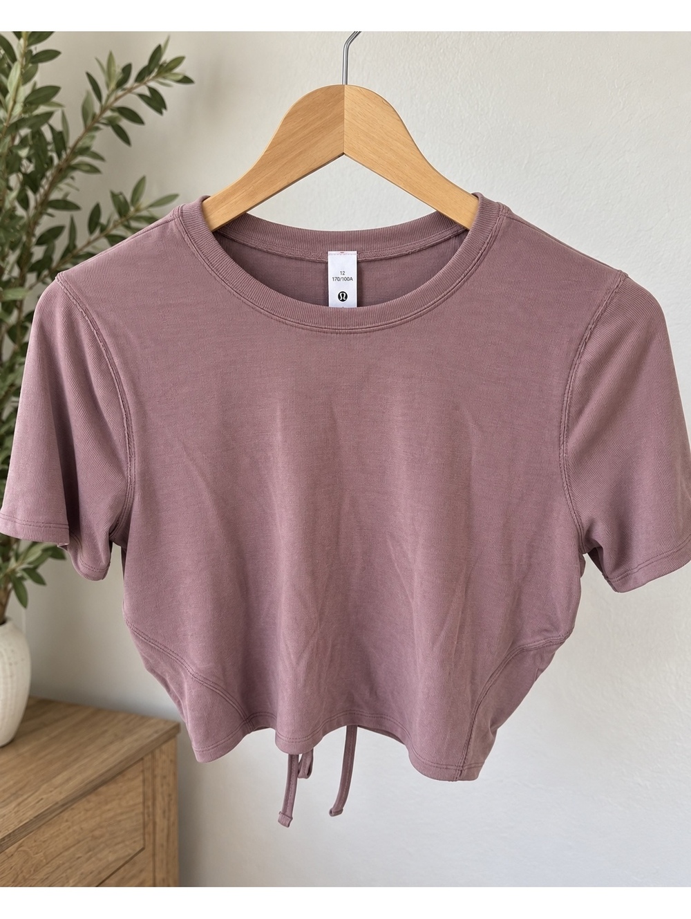NWOT Soft Ribbed Keyhole Short-Sleeve Shirt twilight rose